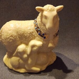 Lenox China Jewels Sheep And Baby Lambs Mint with Box